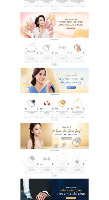THIẾT KẾ WEBSITE TRANG SỨC CAO CẤP PNJ
