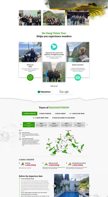 Thiết kế Website Du lịch Hà Giang Vision