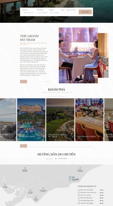thiết kế website du lịch The Grand Ho Tram