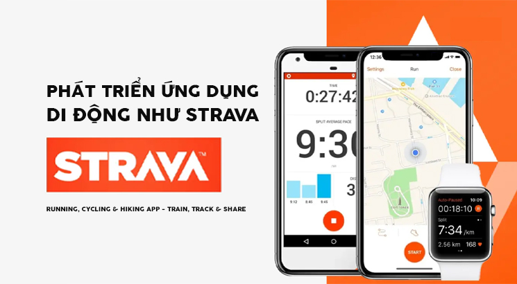 Phát triển ứng dụng như Strava - Running, Cycling &amp; Hiking App - Train, Track &amp; Share