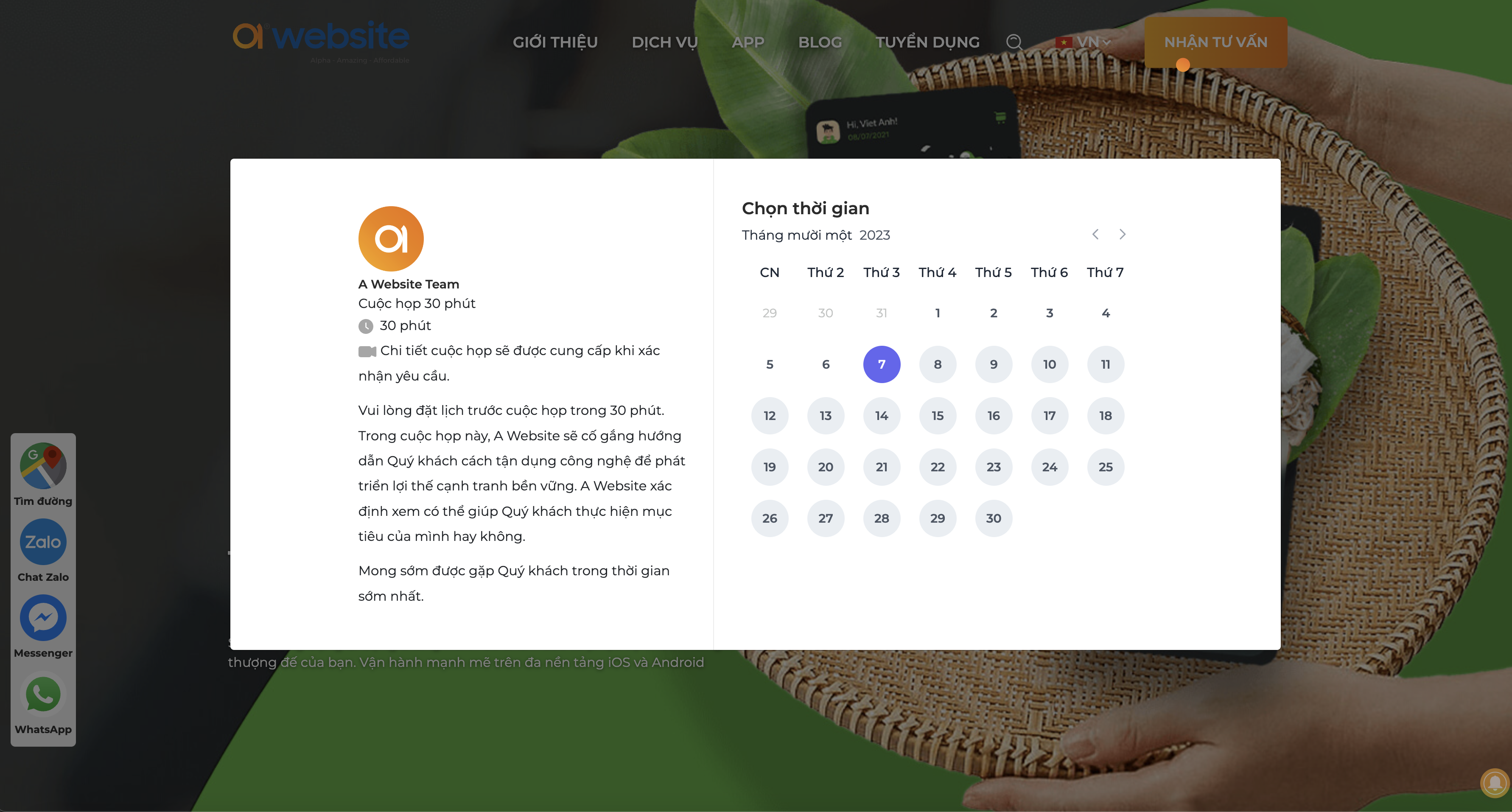 Booking engine cuộc hẹn