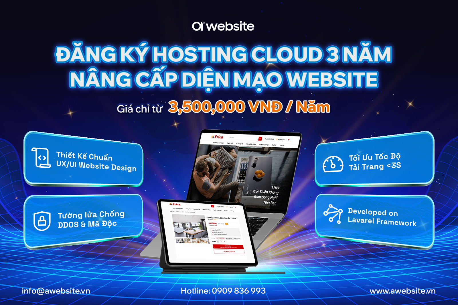 Đăng ký Hosting 3 Năm - Nâng cấp diện mạo Wesbite