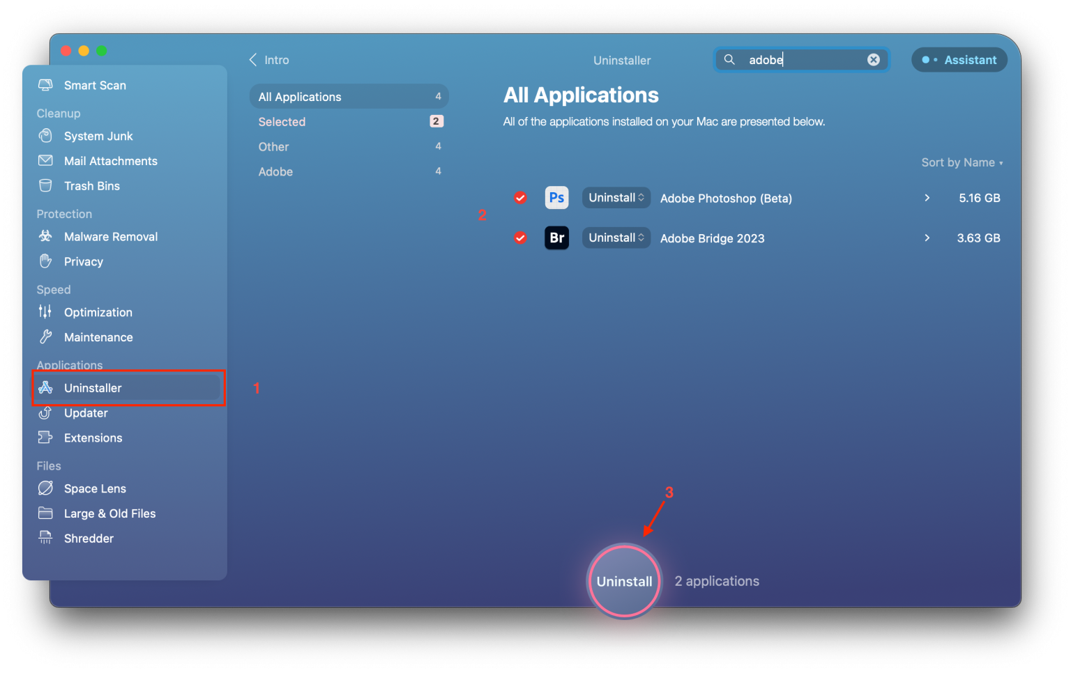 Hướng dẫn thao tác theo thứ tự 1,2,3