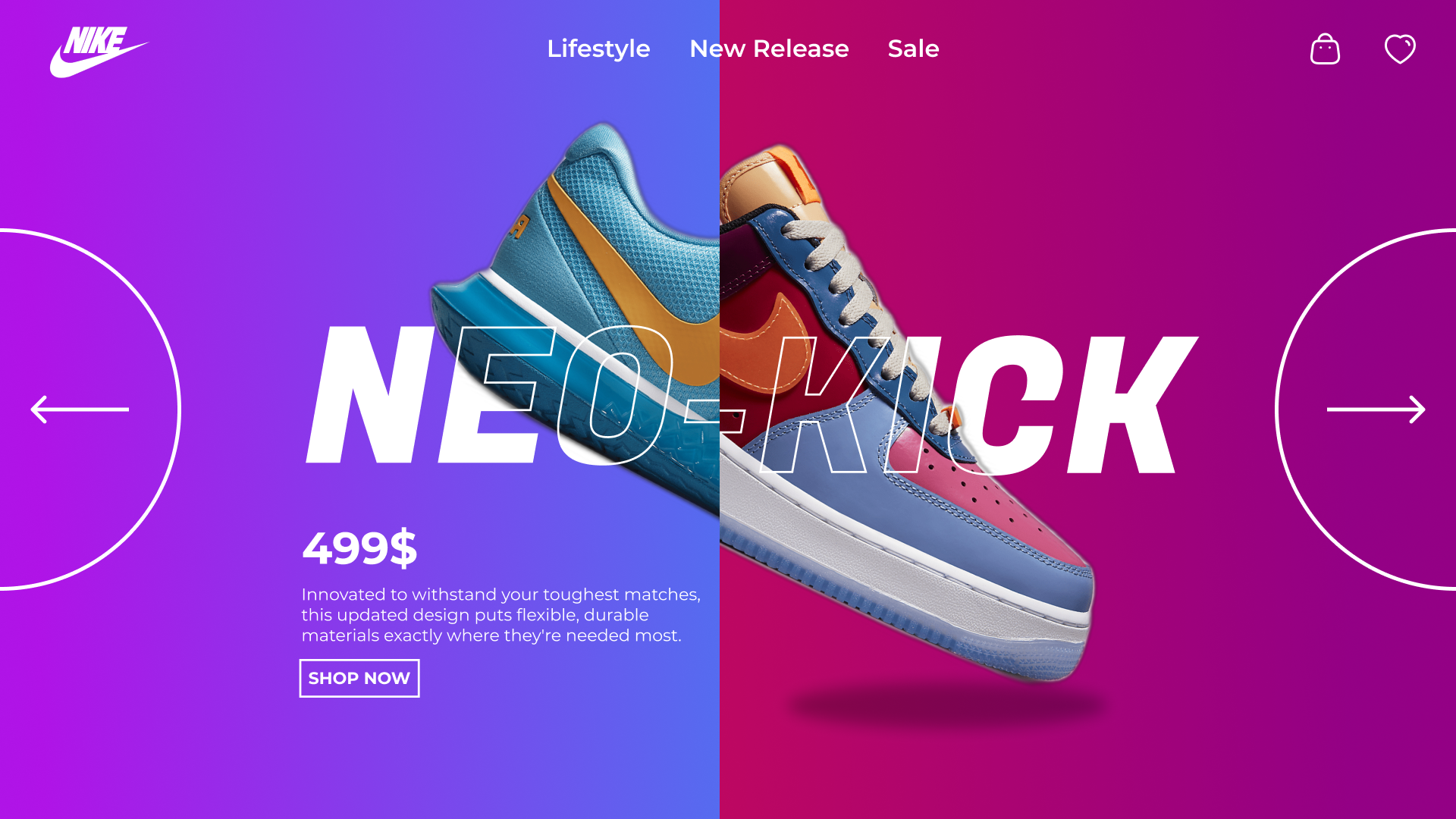 Thông tin quan trọng được đặt trên slider hero website