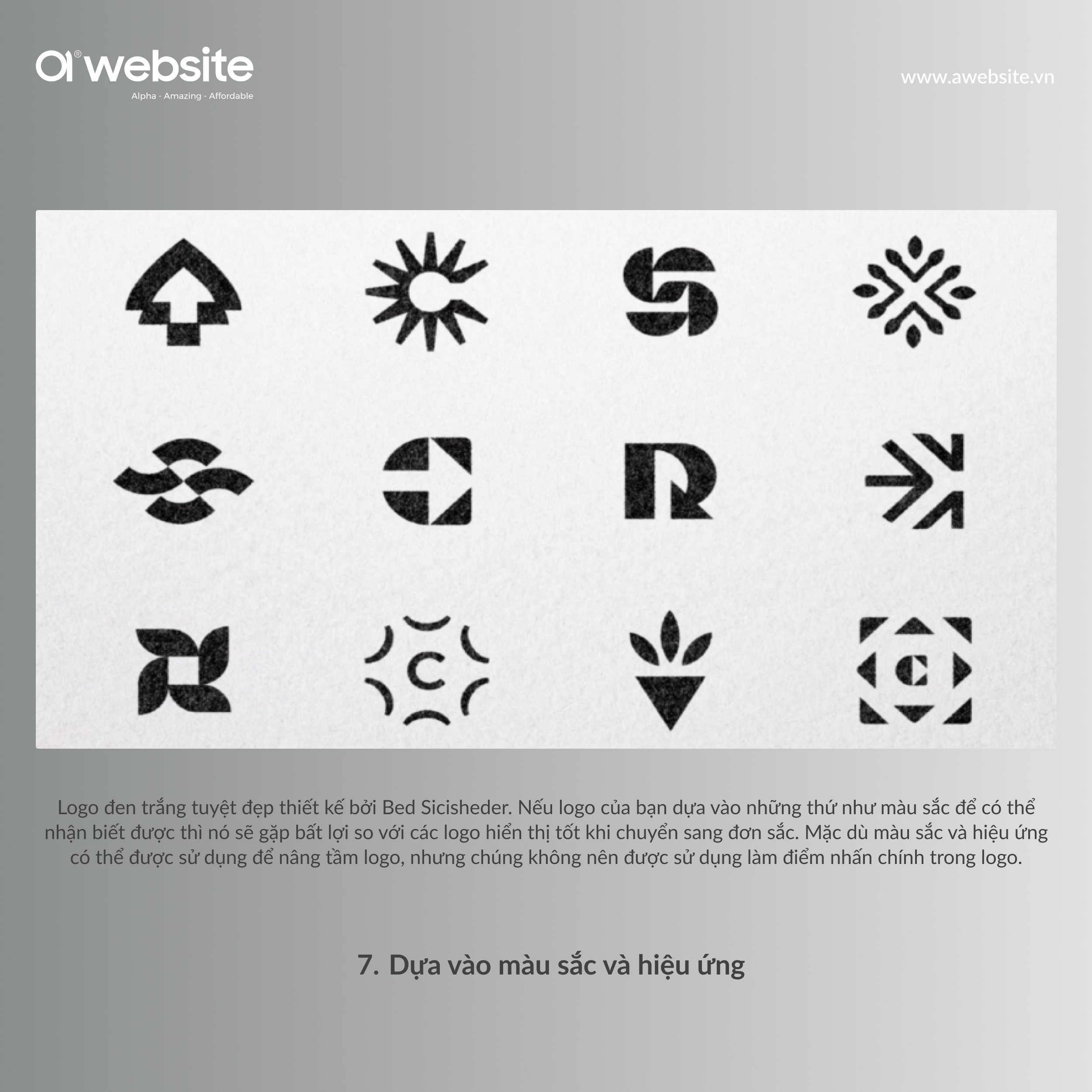 Dựa vào màu sắc và hiệu ứng