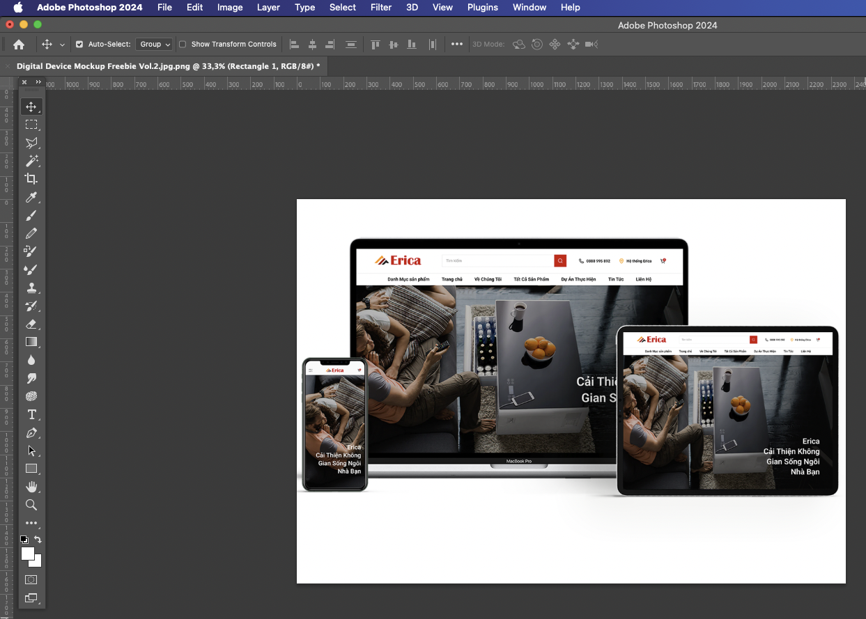 Giao diện mở hình ảnh trong Photoshop