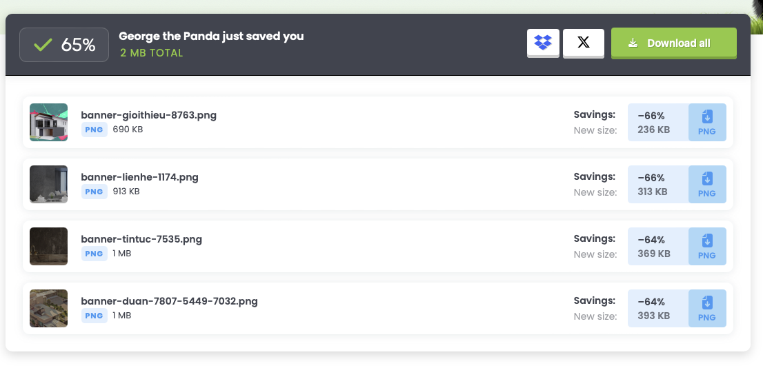 Ảnh sau khi nén lại bạn có thể tải về để sử dụng ngay