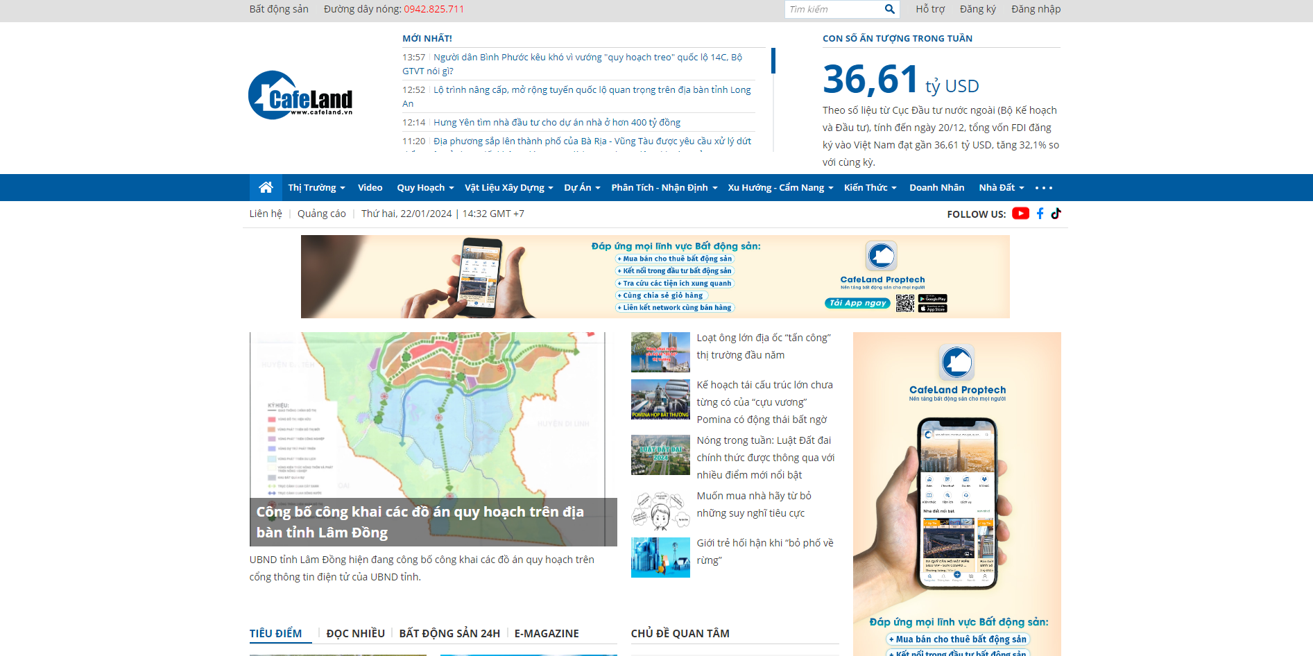 Thiết kế website bất động sản như cafeland.vn