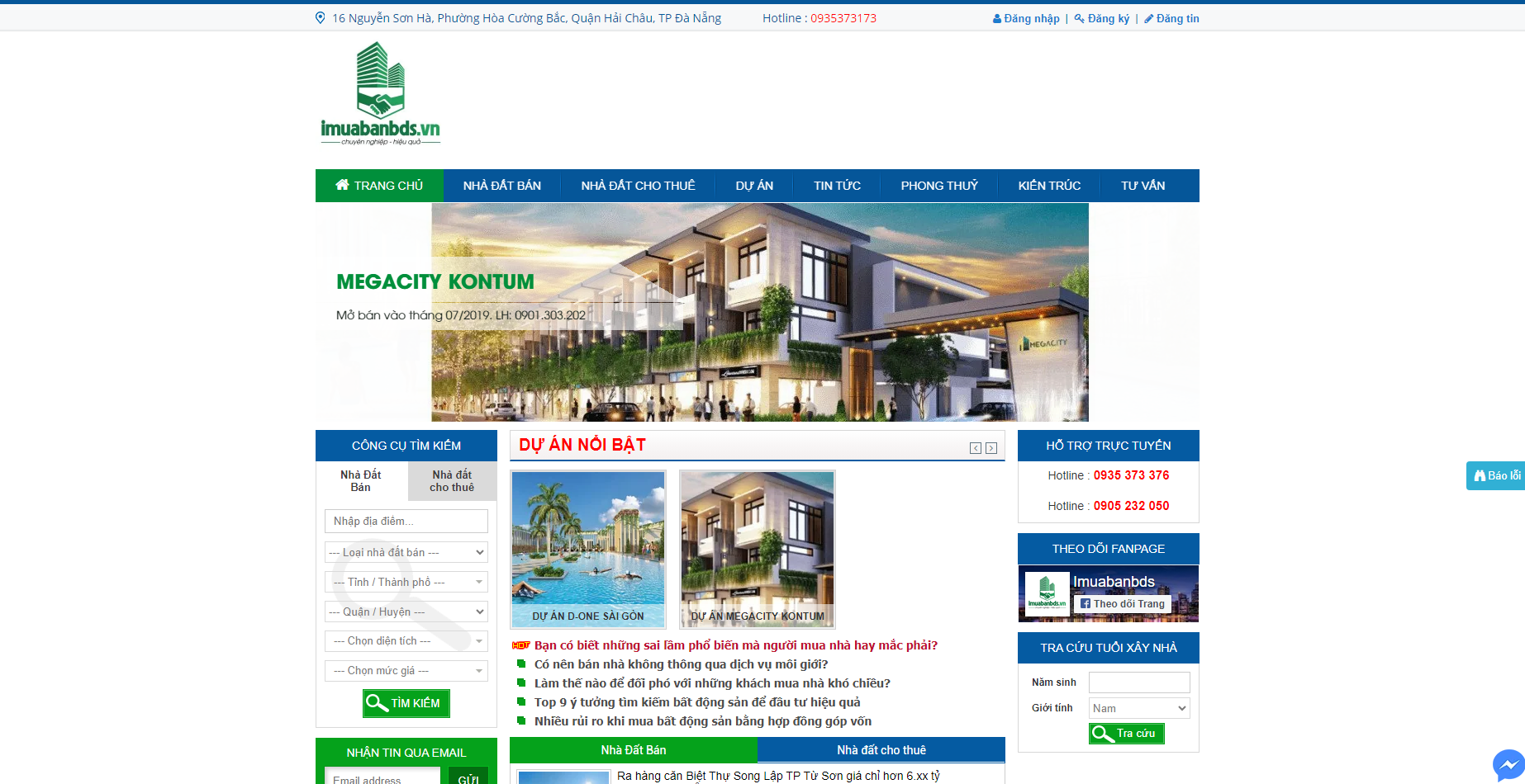 Dịch vụ thiết kế website Sàn giao dịch bất động sản imuabanbds.vn