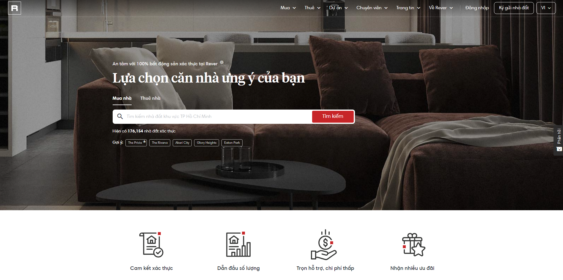 Dịch vụ thiết kế website sàn giao dịch bất động sản Rever.vn