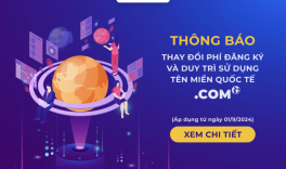 Thông báo thay đổi phí đăng ký và duy trì sử dụng tên miền quốc tế .com