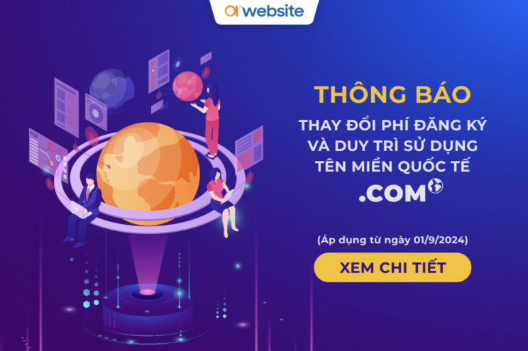 Thông báo thay đổi phí đăng ký và duy trì sử dụng tên miền quốc tế .com