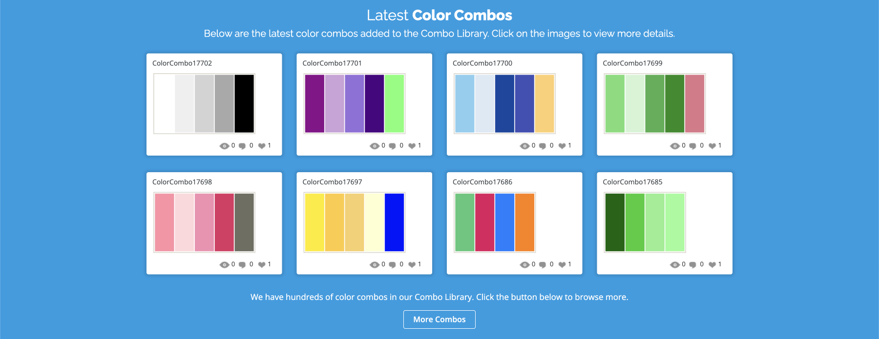 Giao diện của website phối màu Colour Combination