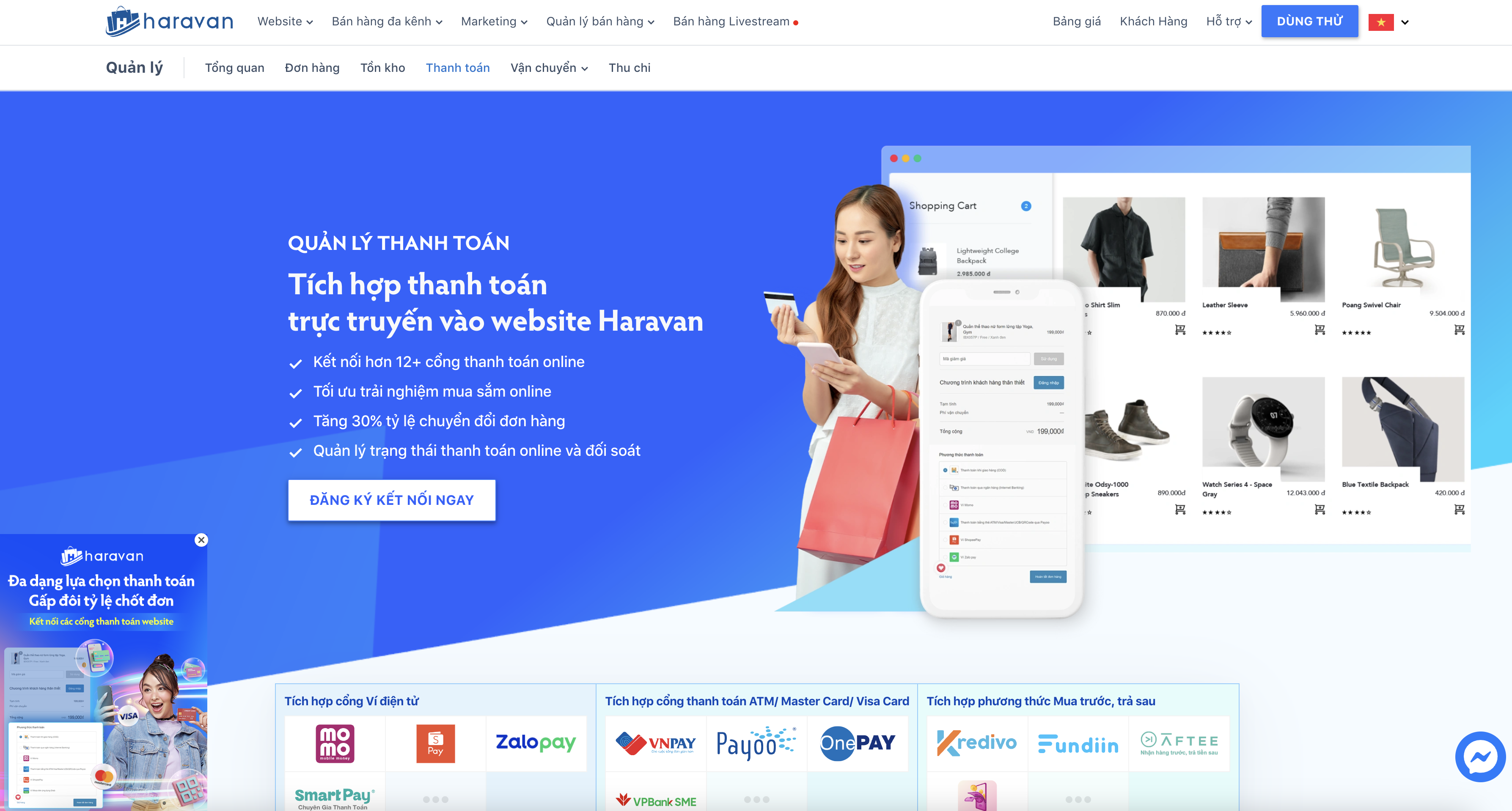 Giải pháp thanh toán của Haravan tốt hơn so với Shopify