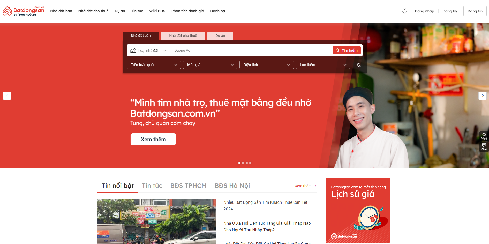Thiết kế website bất động sản như Batdongsan.com.vn