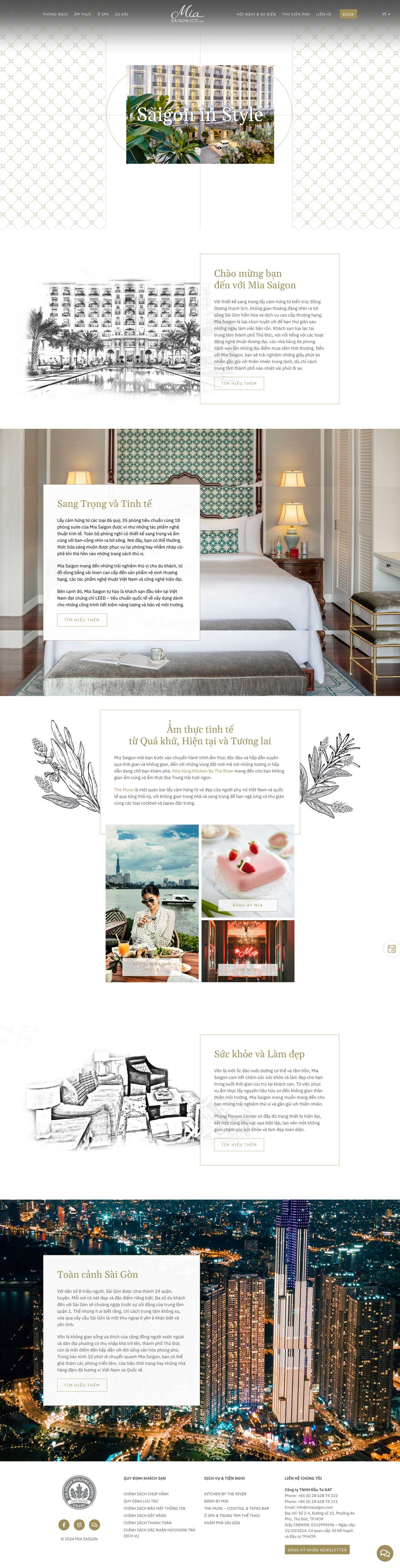 Thiết kế website Mia Sai Gon Luxury Boutique Hotel